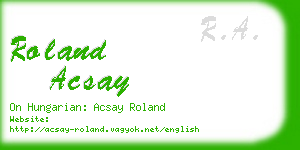 roland acsay business card